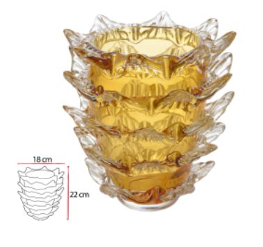 Vaso Decorativo Vidro Ambar 22cm