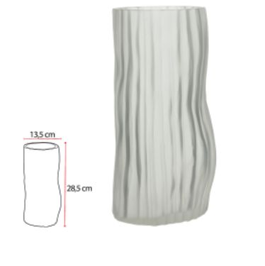 Vaso Decorativo Vidro Transparente Fosco 28,5cm