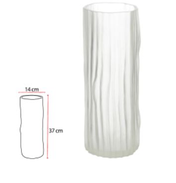 Vaso Decorativo Vidro Transparente Fosco 37cm