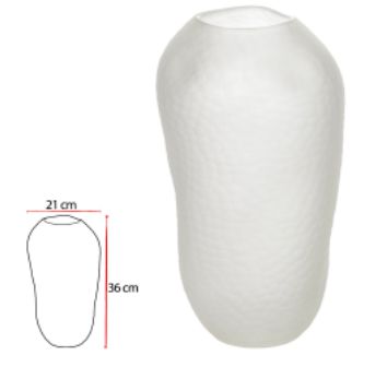 Vaso Decorativo Vidro Transparente Fosco 36cm