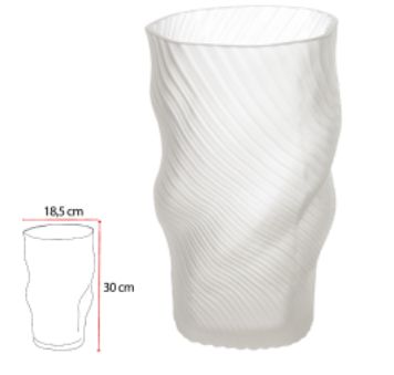 Vaso Decorativo Vidro Transparente Fosco 30cm