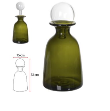 Vaso Decorativo Vidro Verde 32cm