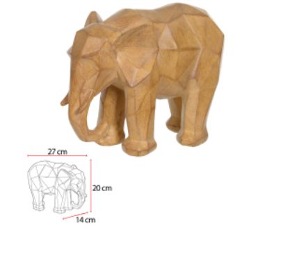 Escultura Decor Poliresina Elefante Bege 27x20cm