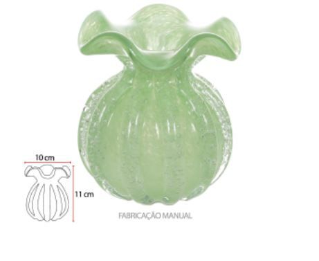 Vaso Decorativo Vidro Verde Menta Claro 11cm