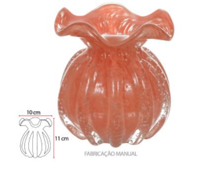 Vaso Decorativo Vidro Laranja Solido 11cm