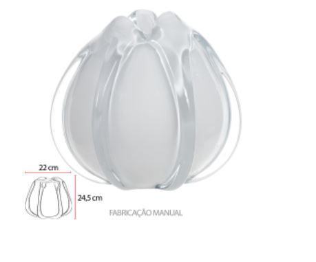Vaso Decorativo Vidro Branco 22cm