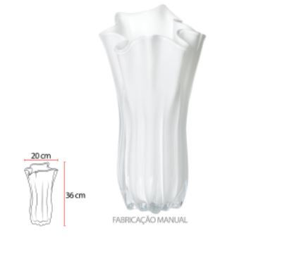 Vaso Decorativo Vidro Branco 36cm