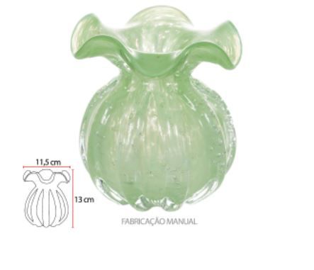 Vaso Decorativo Vidro Verde Menta Claro 13cm