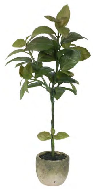 Planta Árvore Artificial Manjericão C/Vaso Verde 2T 40cm