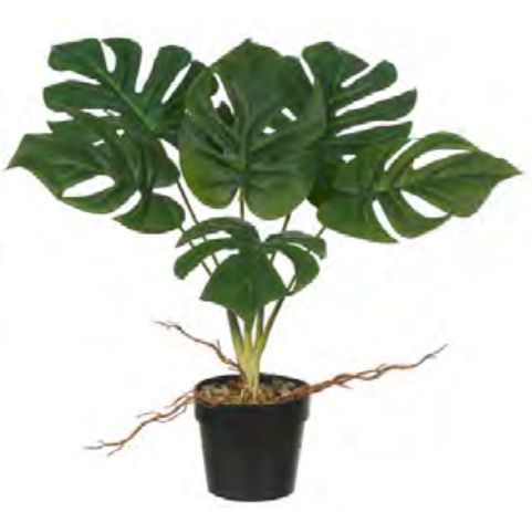 Planta Árvore Artificial Costela de Adão Real Toque C/Raiz Verde 43cm