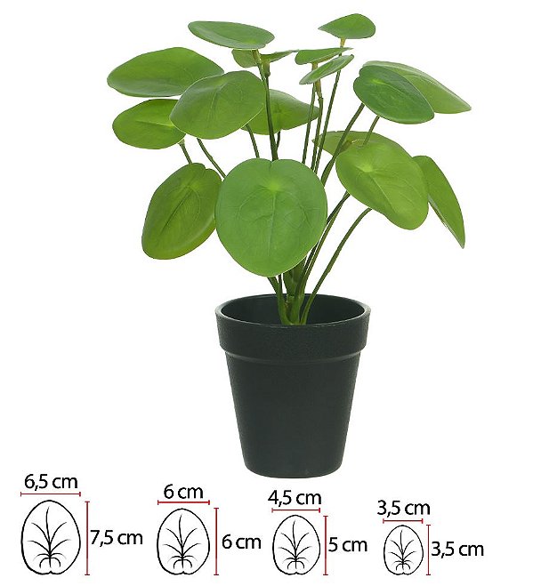Planta Árvore Artificial Pílea Real Toque X16 Verde 30cm