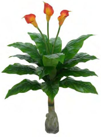 Planta Árvore Artificial Copo De Leite Real Toque X18 Vermelho 1m