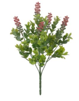 Folhagem Artificial Berry C/Powder Vermelho Verde 34cm