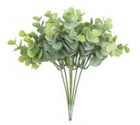Folhagem Artificial Pick Eucalipto C/Powder X5 Verde 23cm com 6 Hastes