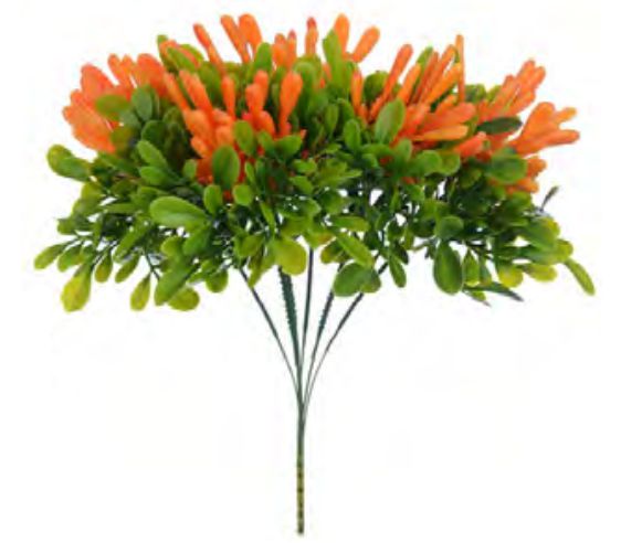 Folhagem Artificial Pick Grass Laranja 24cm com 6 Hastes