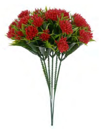 Folhagem Artificial Pick Grass X5 Vermelho 23cm com 6 Hastes