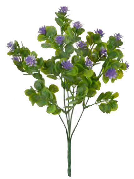Folhagem Artificial Flor C/Powder X15 Lavanda 32cm