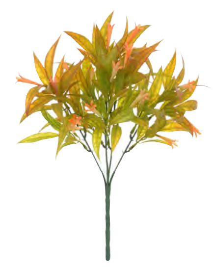 Folhagem Artificial Violeta Filipina C/Print x20 Laranja Outono 32cm