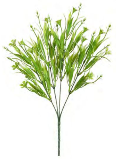 Folhagem Artificial Flor Mini X20 Verde Branco 35cm