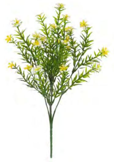 Folhagem Artificial Mini Flor X25 Amarela 38cm