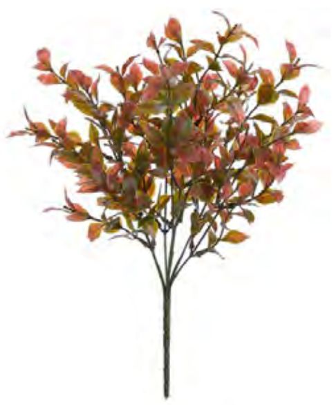 Folhagem Artificial Folha X35 Verde Vermelho Outono 34cm
