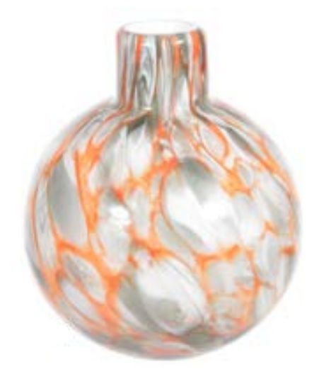 Vaso Decorativo Vidro Laranja 18cm