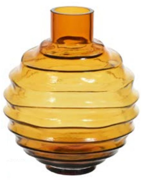 Vaso Decorativo Vidro Âmbar 24,5cm