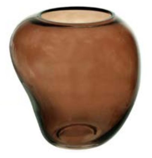 Vaso Decorativo Vidro Marrom 18cm