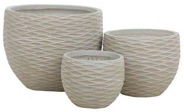 Vaso Fibrocimento C/3 Uni Off Withe 49cm