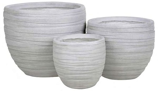 Vaso Fibrocimento C/3 Uni Off Withe 46cm