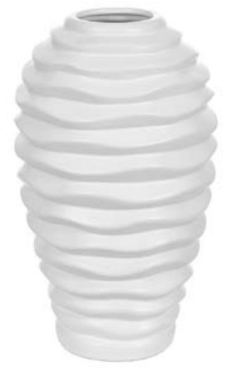 Vaso Decorativo Cerâmica Branco 35cm