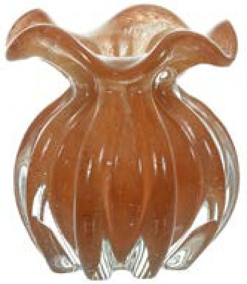 Vaso Decorativo Vidro Marrom 11cm