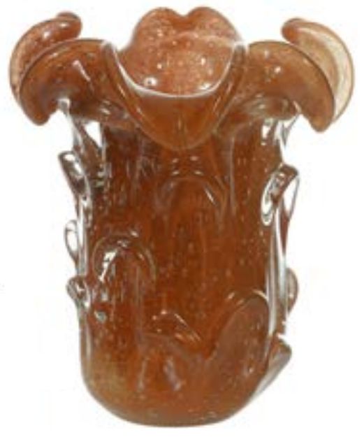 Vaso Decorativo Vidro Marrom 24cm