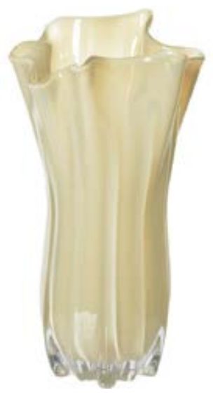 Vaso Decorativo Vidro Bege Amêndoa 36cm