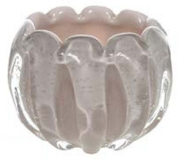 Vaso Decorativo Vidro Bege Areia 12cm
