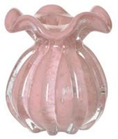 Vaso Decorativo Vidro Rosa 13cm