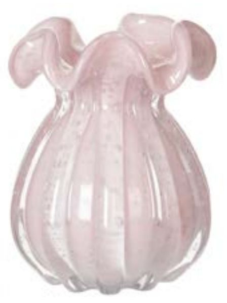 Vaso Decorativo Vidro Rosa 17cm