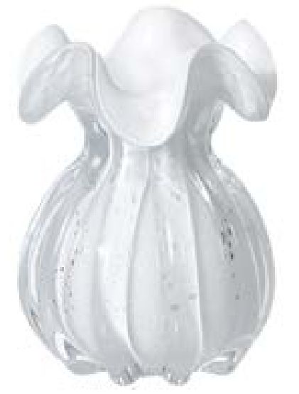 Vaso Decorativo Vidro Branco 17cm