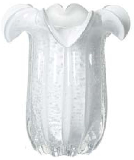 Vaso Decorativo Vidro Branco 21cm