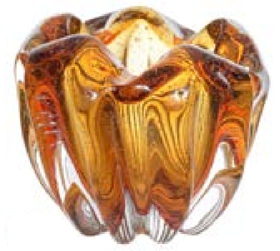 Vaso Decorativo Vidro Âmbar 14,5cm