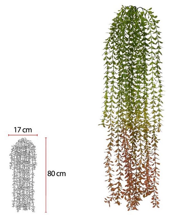 Planta Artificial Pendentes Grass C/Print Verde Outono 90cm
