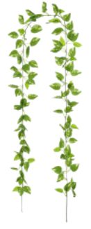 Planta Artificial Folhagem Jiboia Guirlanda Real Toque X135 Verde Creme 2,3m