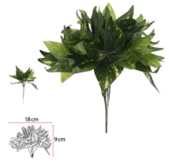 Planta Artificial Jiboia Pick Forracao Real Toque X12 Verde Creme 28cm