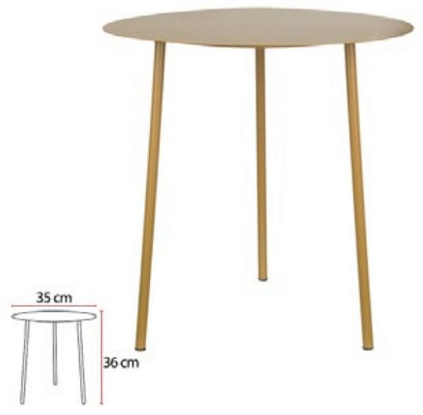 Mesa Lateral Metal 35x36cm Bege