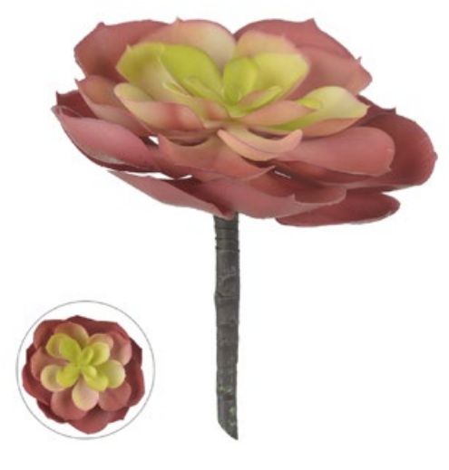 Planta Artificial Suculenta Vermelho Verde 15cm