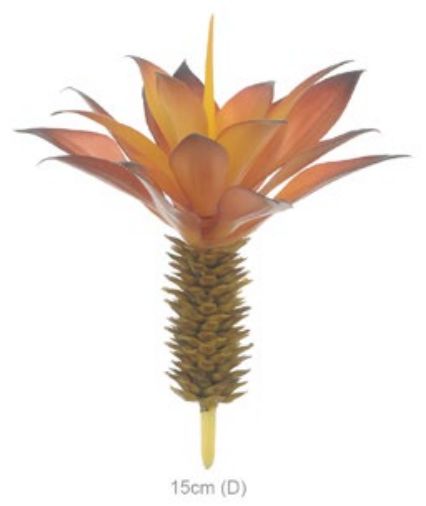 Planta Artificial Suculenta Agave Laranja 17cm