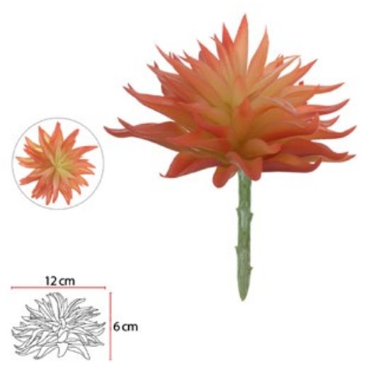Planta Artificial Suculenta Laranja 15cm
