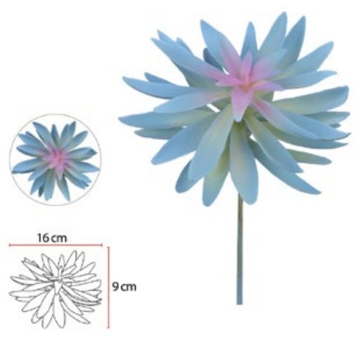 Planta Artificial Suculenta Azul 22cm