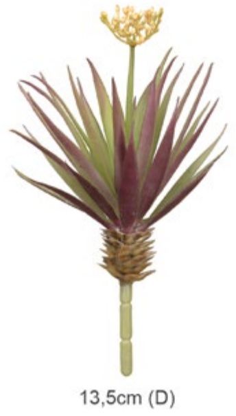 Planta Artificial Suculenta Agave Amarelo 20cm