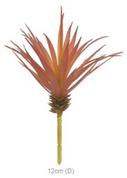 Planta Artificial Suculenta Agave Laranja 20cm